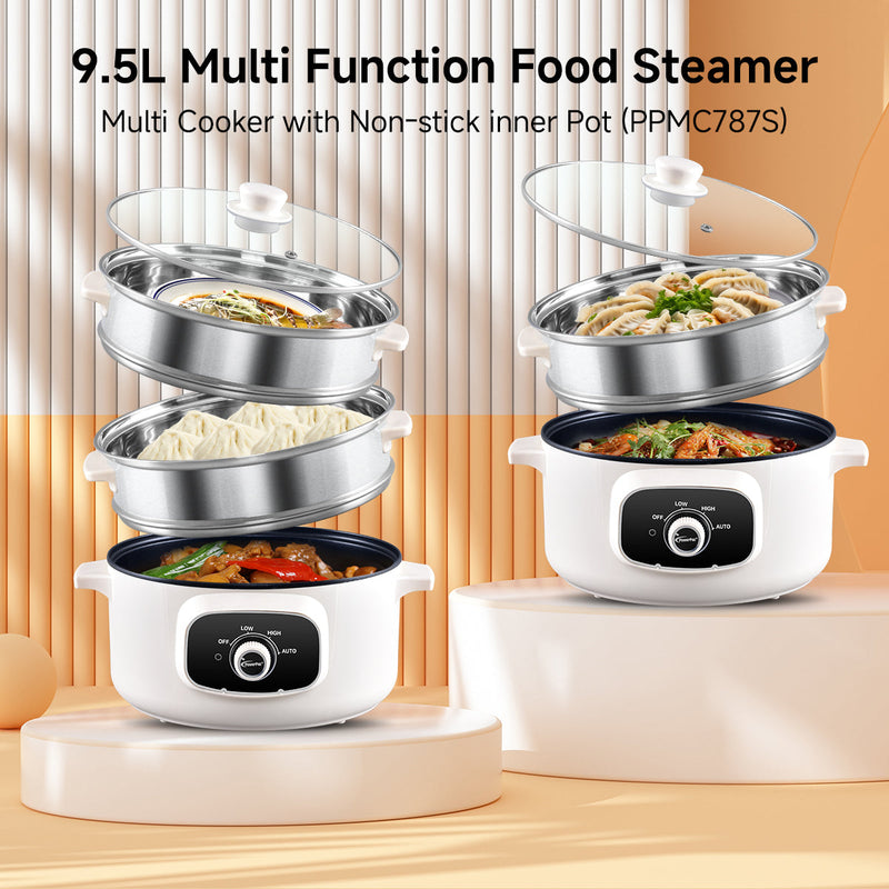 PowerPac 9.5L Multi Function Food Steamer PPMC787S
