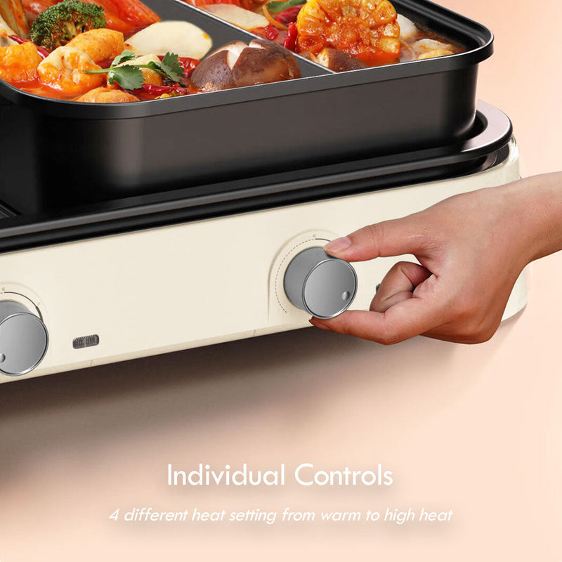 PowerPac 2-in-1 Steamboat with BBQ Grill PPMC797