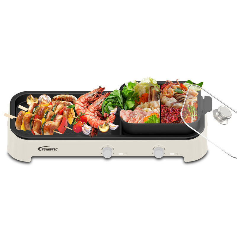 PowerPac 2-in-1 Steamboat with BBQ Grill PPMC797