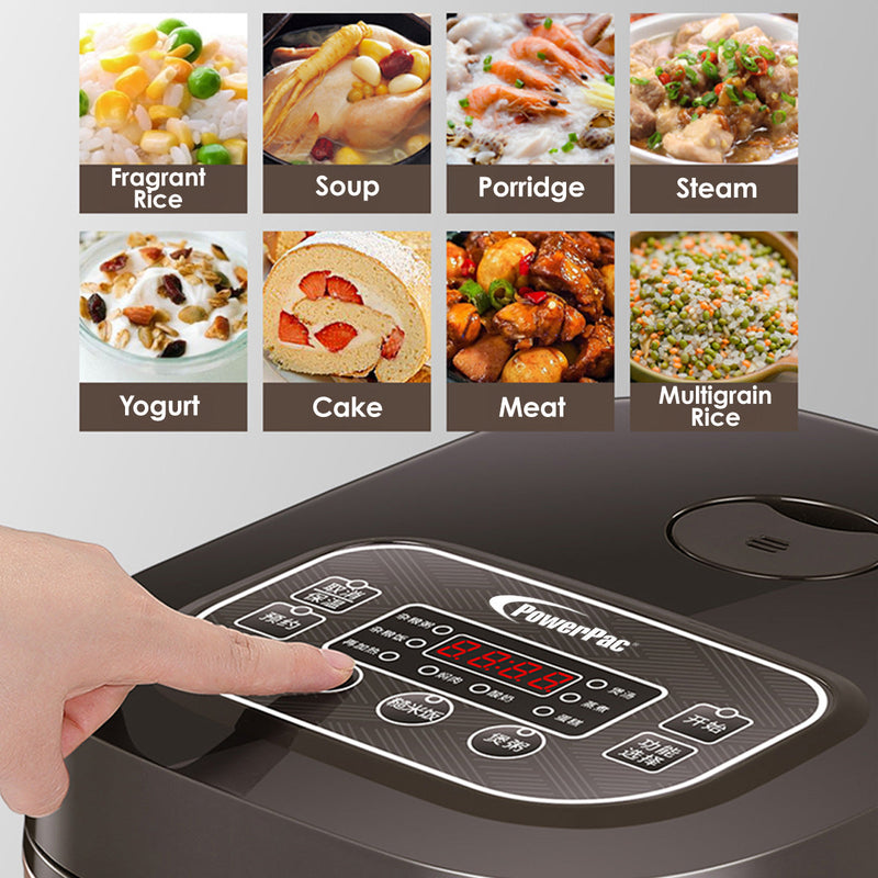 PowerPac 1.5L Multi-Purpose Digital Rice Cooker PPRC312