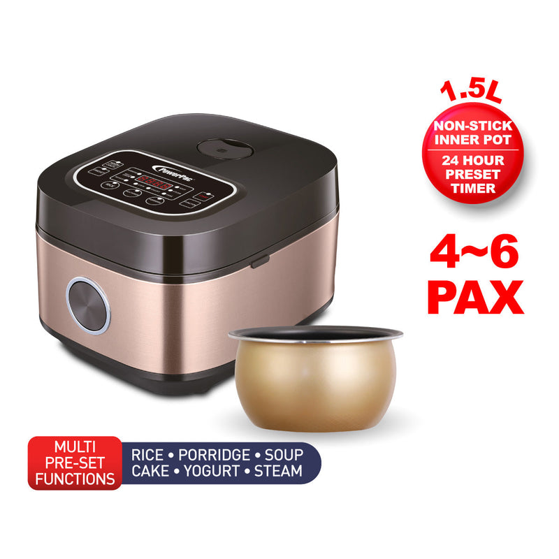 PowerPac 1.5L Multi-Purpose Digital Rice Cooker PPRC312