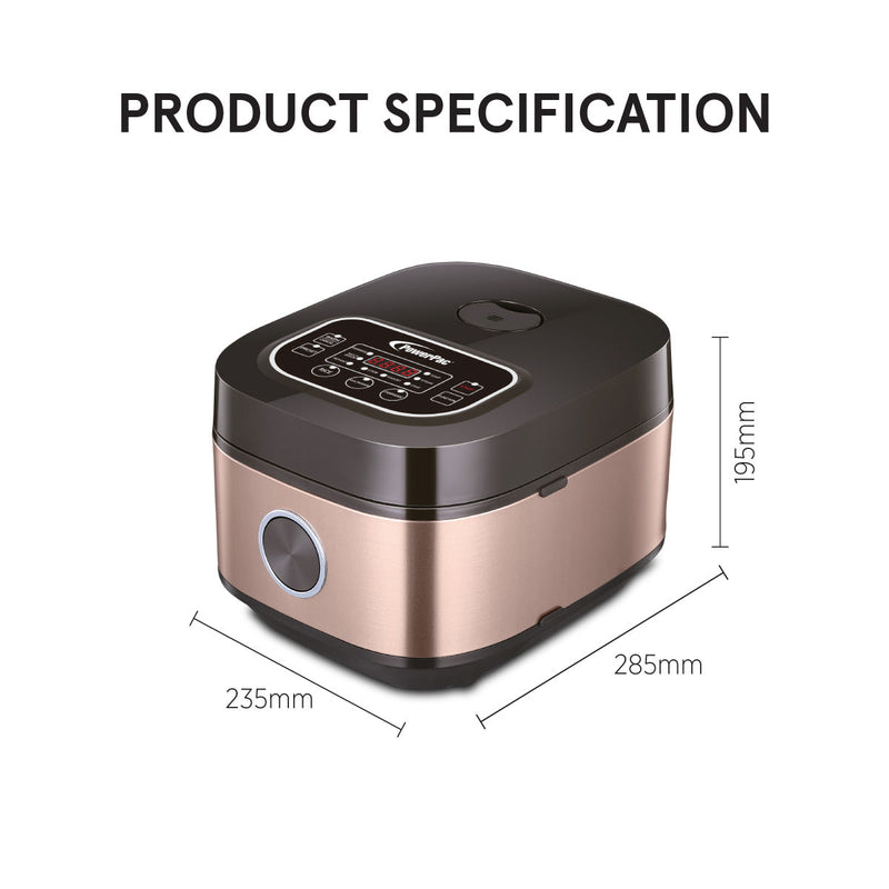 PowerPac 1.5L Multi-Purpose Digital Rice Cooker PPRC312
