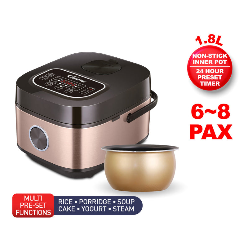 PowerPac 1.8L Multi-Purpose Digital Rice Cooker PPRC318
