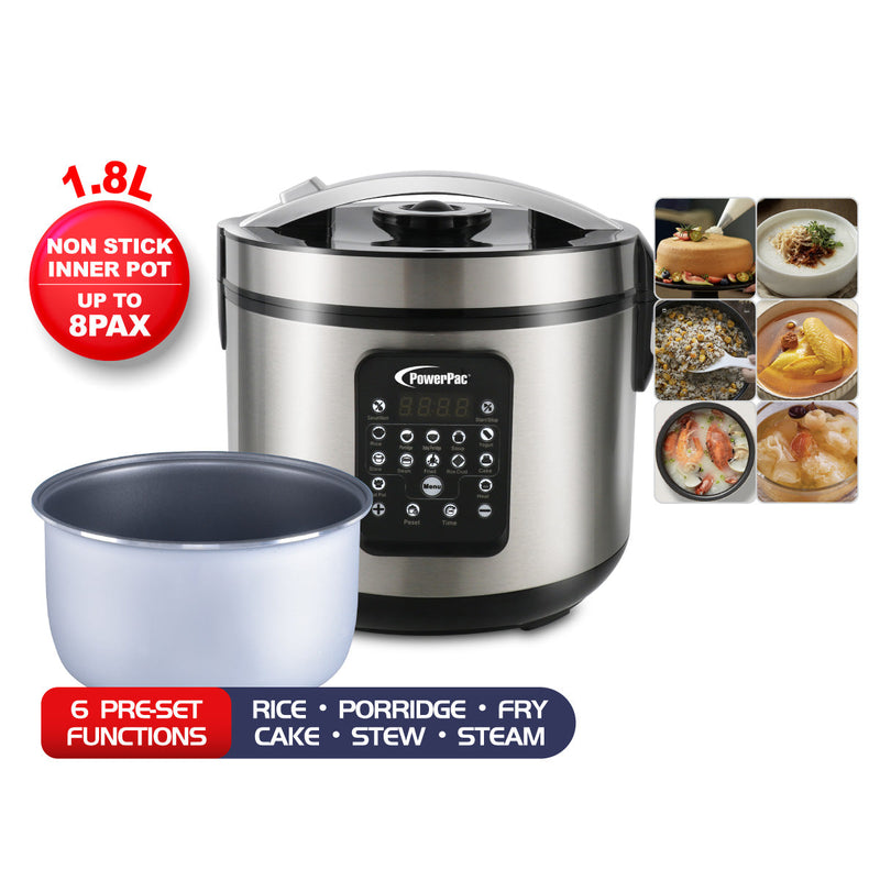 PowerPac 1.8L Digital Rice Cooker PPRC38B