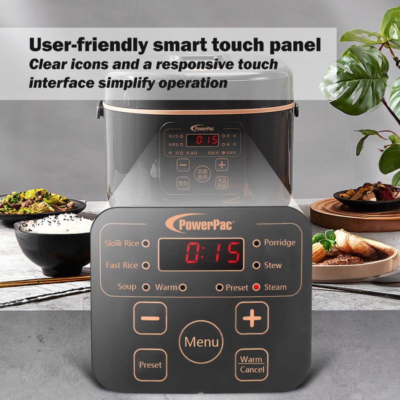 PowerPac 1.8L Multi-Purpose Digital Rice Cooker PPRC538