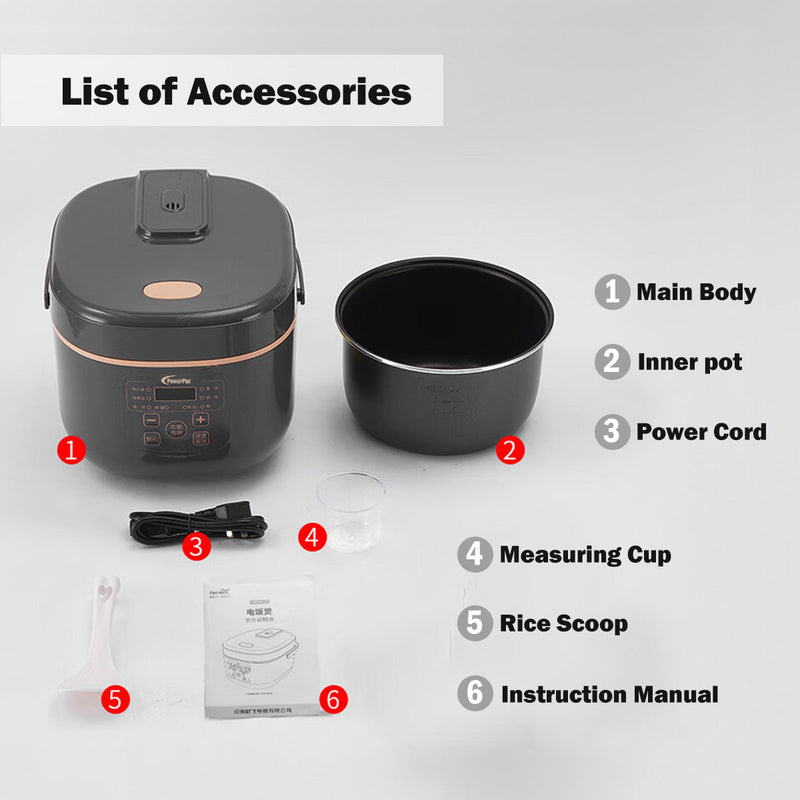 PowerPac 1.2L Multi-Purpose Digital Rice Cooker PPRC532