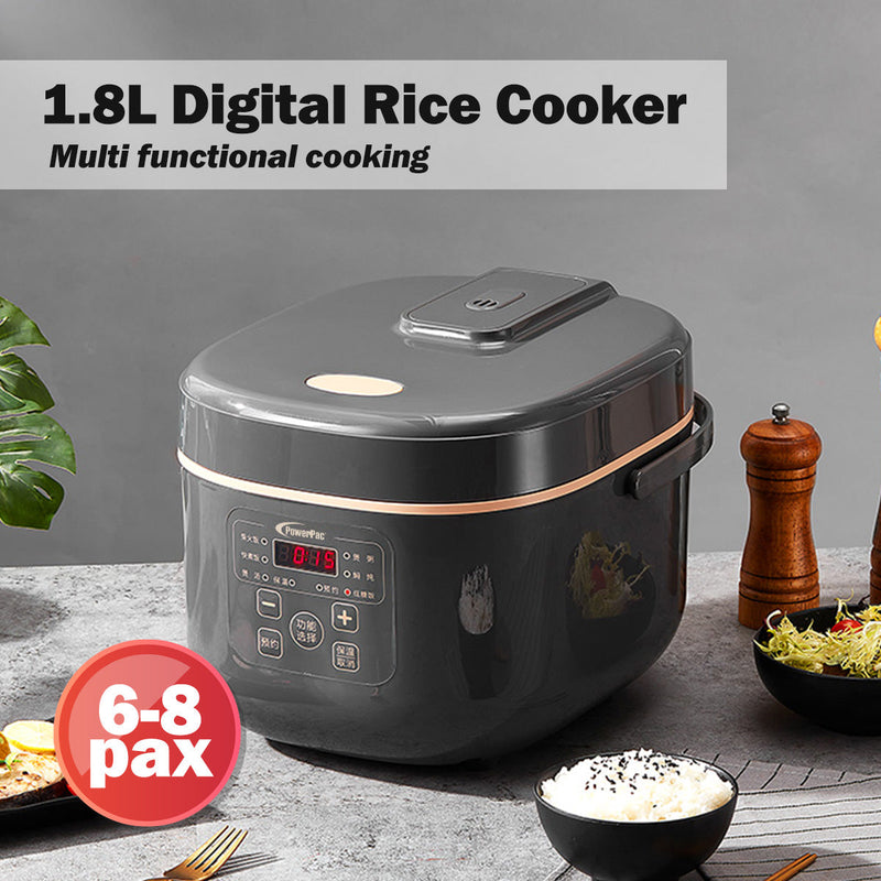 PowerPac 1.8L Multi-Purpose Digital Rice Cooker PPRC538