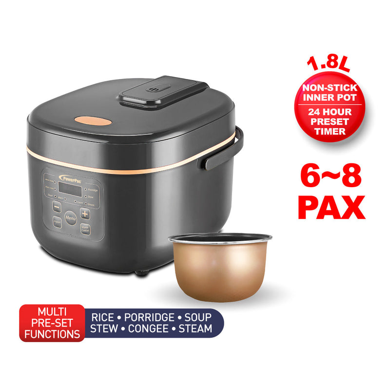 PowerPac 1.8L Multi-Purpose Digital Rice Cooker PPRC538