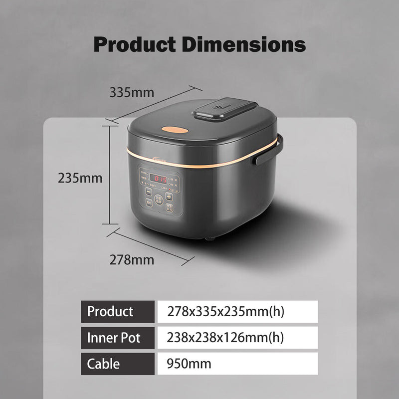 PowerPac 1.8L Multi-Purpose Digital Rice Cooker PPRC538