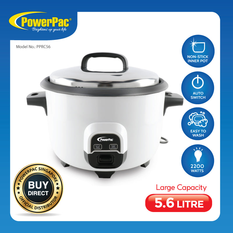 PowerPac 5.6L Commercial Rice Cooker PPRC56