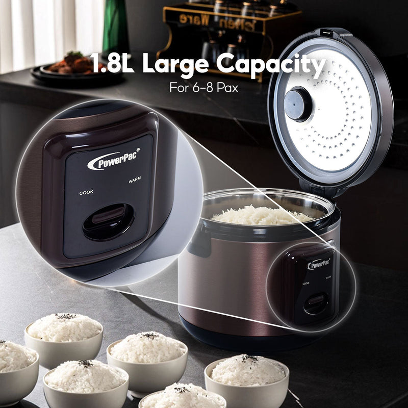 PowerPac 1.8L Rice Cooker PPRC618