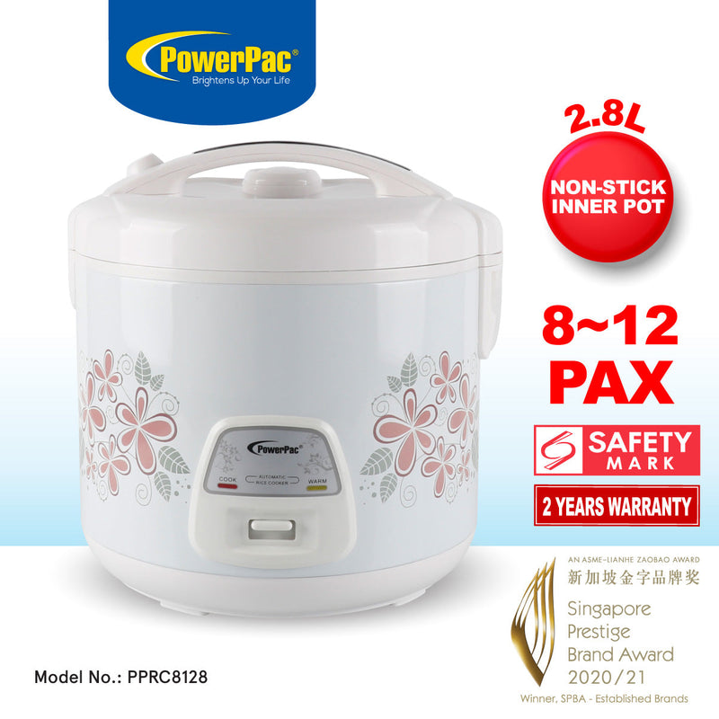 PowerPac 2.8L Rice Cooker with Steamer PPRC8128