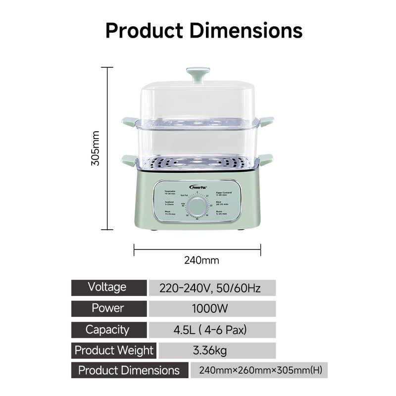 PowerPac 9.2L Multi Cooker Steamer PPS704