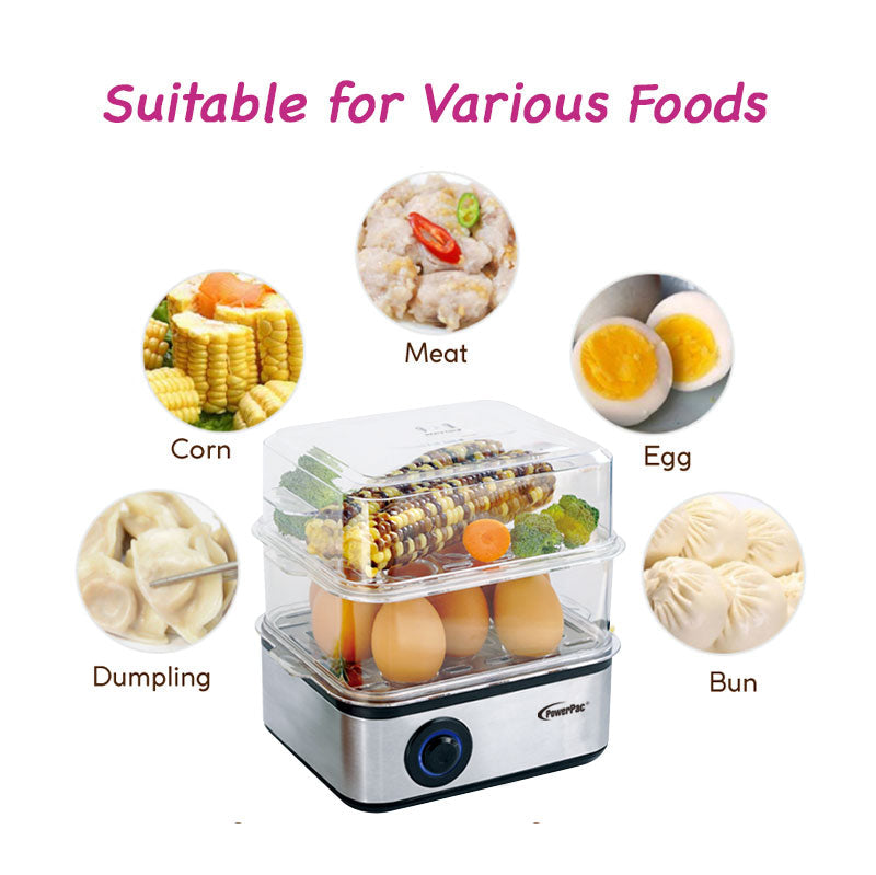 PowerPac 2.5L Multifunction 2-Tier Steamer PPS706