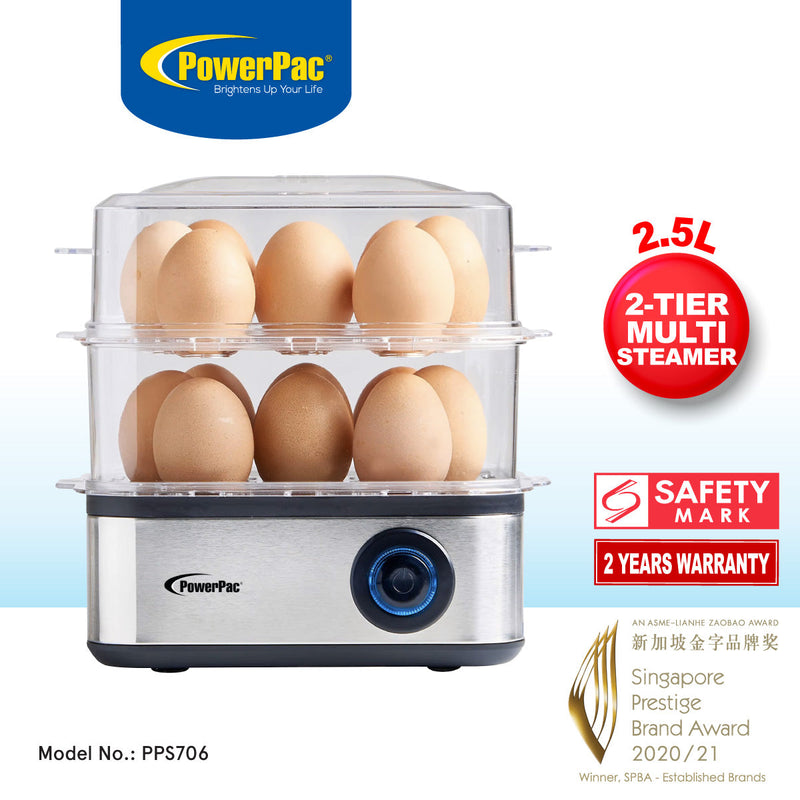 PowerPac 2.5L Multifunction 2-Tier Steamer PPS706