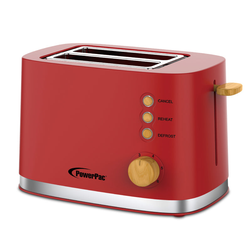 PowerPac 2 Slice Bread Toaster PPT05 Red