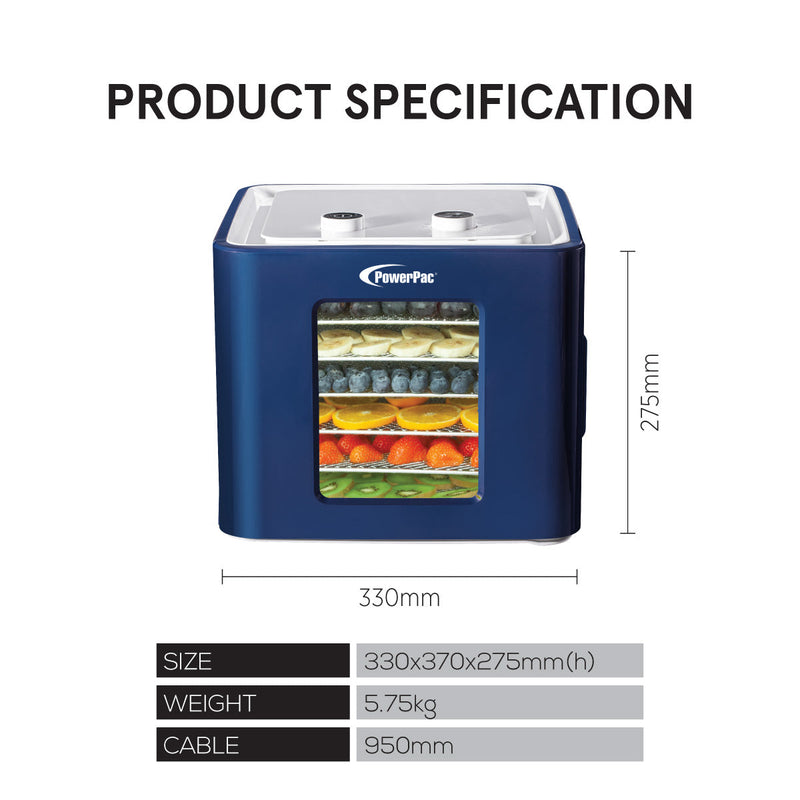 PowerPac 6-Tier Food Dehydrator PPT512