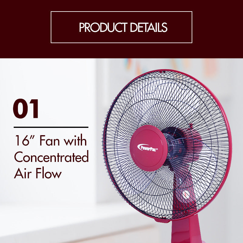 PowerPac 16" Desk Fan PPTF16