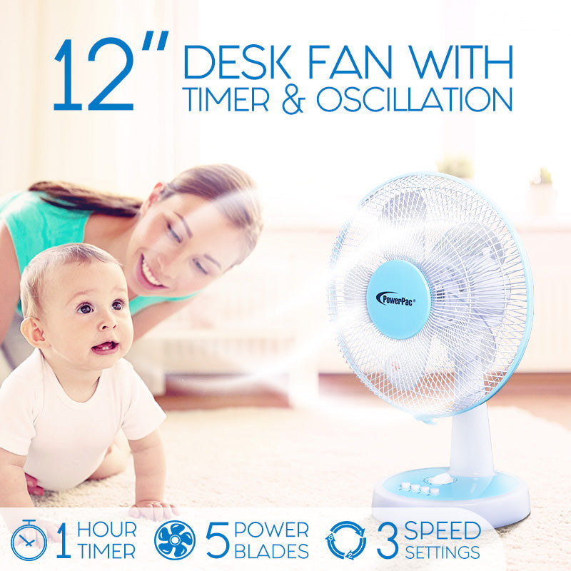 PowerPac 12" Desk Fan PPTF303