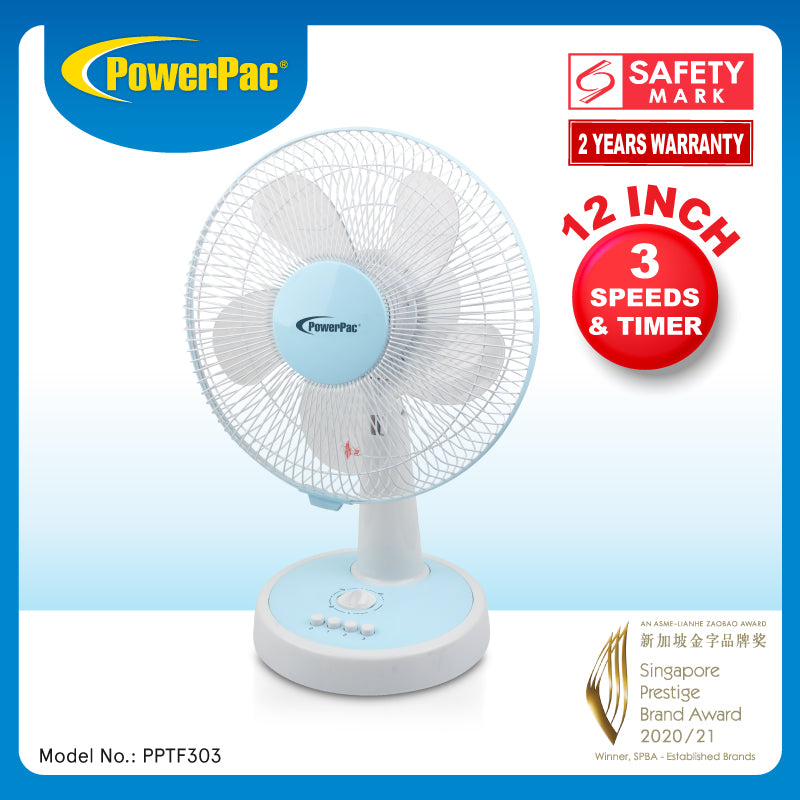 PowerPac 12" Desk Fan PPTF303