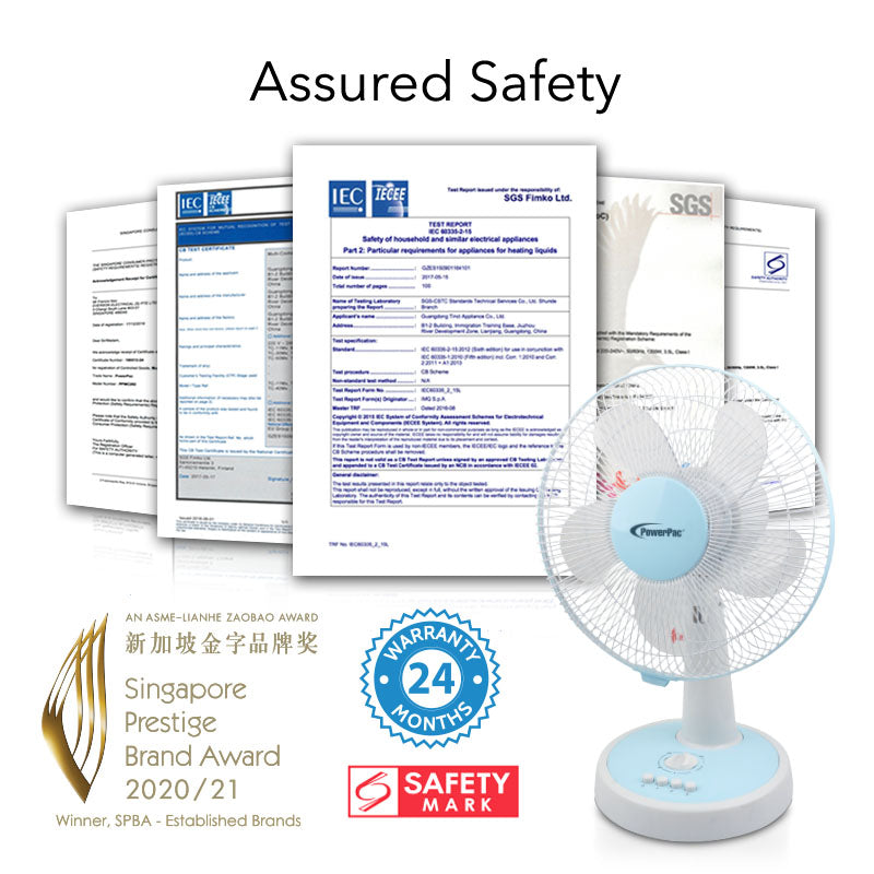 PowerPac 12" Desk Fan PPTF303