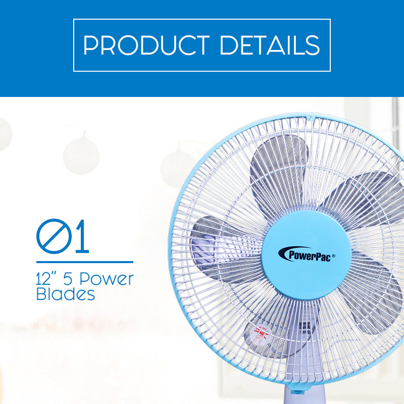 PowerPac 12" Desk Fan PPTF303