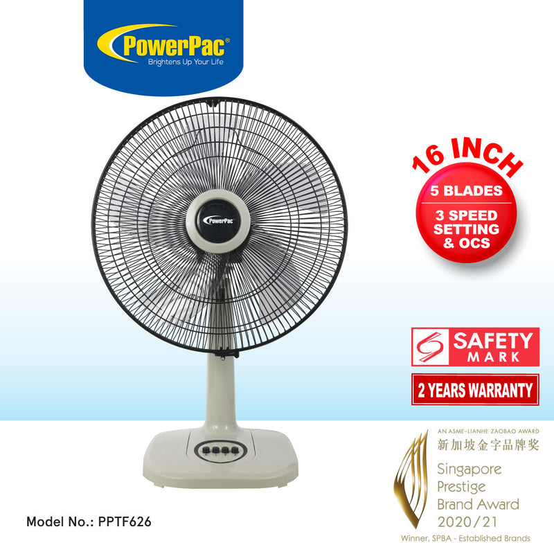 PowerPac 16" Desk Fan PPTF626