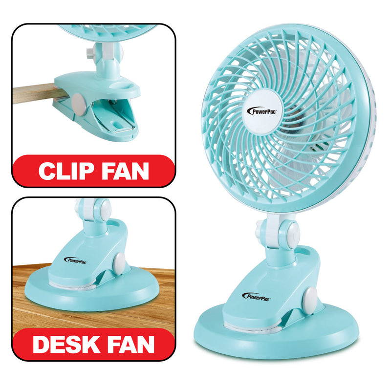 PowerPac 6" Clip & Table Fan PPUF221