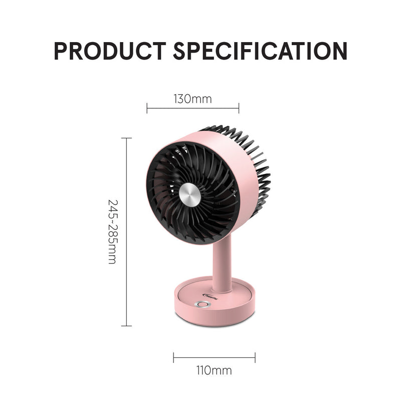 PowerPac 5-inch Rechargeable Portable Table Fan PPUF230
