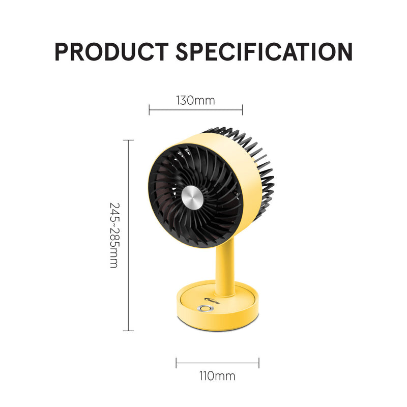 PowerPac 5" USB Rechargeable Portable Table Fan PPUF230