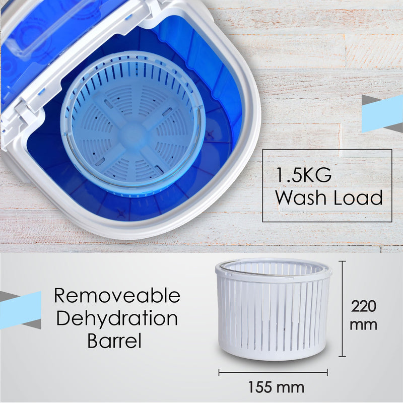 PowerPac 1.5kg 2-in-1 Mini Washing Machine PPW820