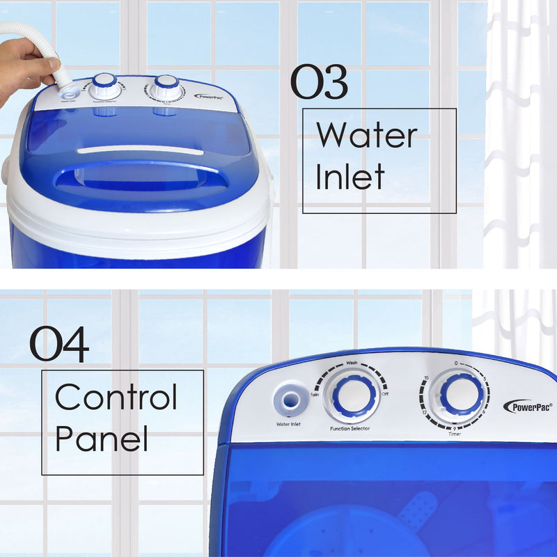 PowerPac 1.5kg 2-in-1 Mini Washing Machine PPW820