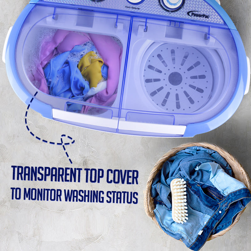 PowerPac 2-in-1 Twin Tub Mini Washing Machine PPW920