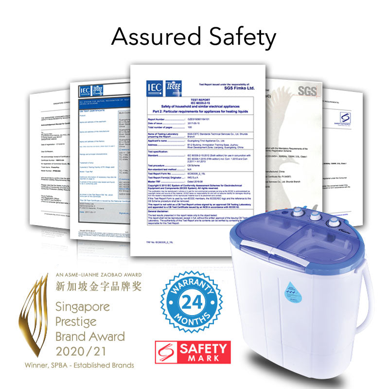 PowerPac 2-in-1 Twin Tub Mini Washing Machine PPW920
