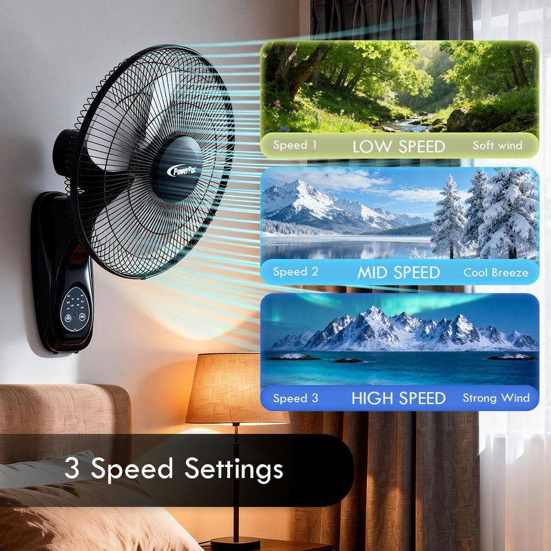 PowerPac 40cm Wall Fan with Remote PPWF40R