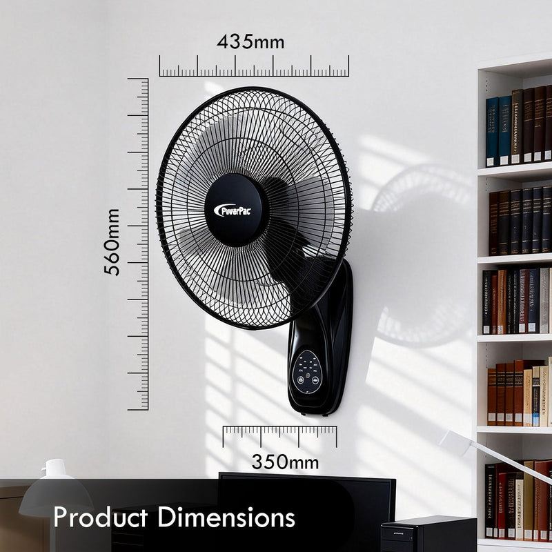 PowerPac 40cm Wall Fan with Remote PPWF40R