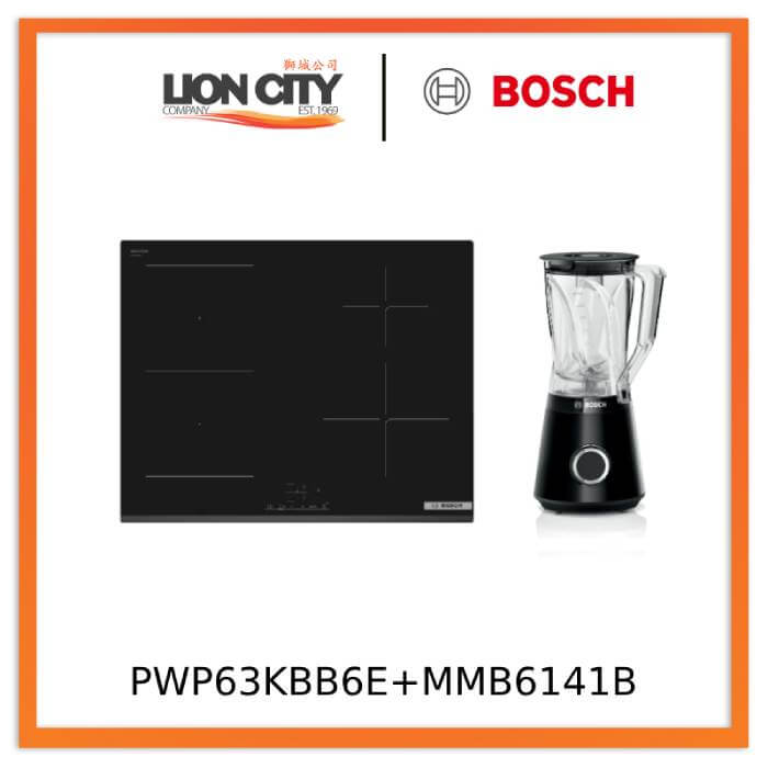 Bosch PWP63KBB6E Series 4 Induction hob 60 cm Black, surface mount without frame + MMB6141B Blender VitaPower Serie | 4 1200 W Black