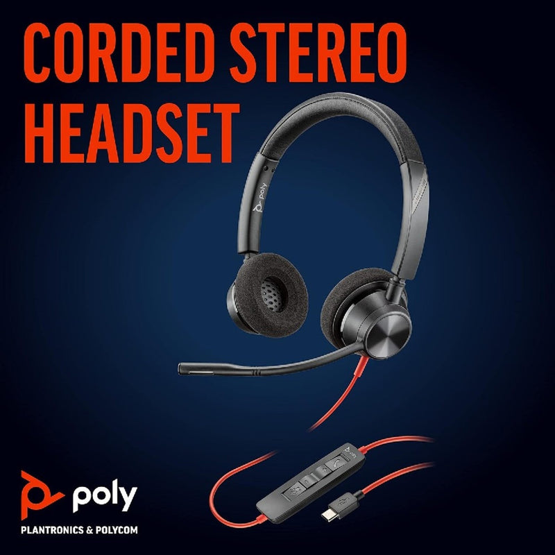 HP Poly Blackwire 3320 Stereo UC USB-C&A Headset