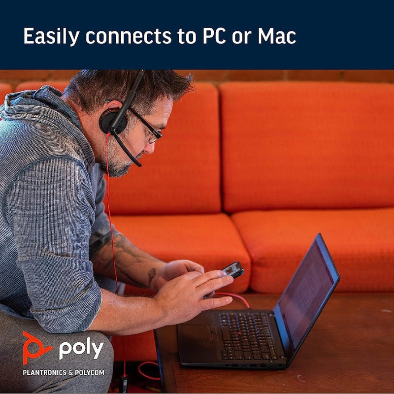 HP Poly Blackwire 3220 Stereo USB-C & USB-A Headset