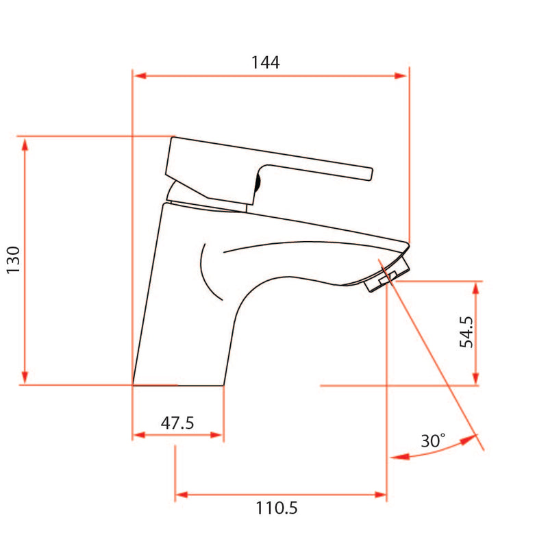 Rubine PREMIO 2421 Basin Mixer Chrome
