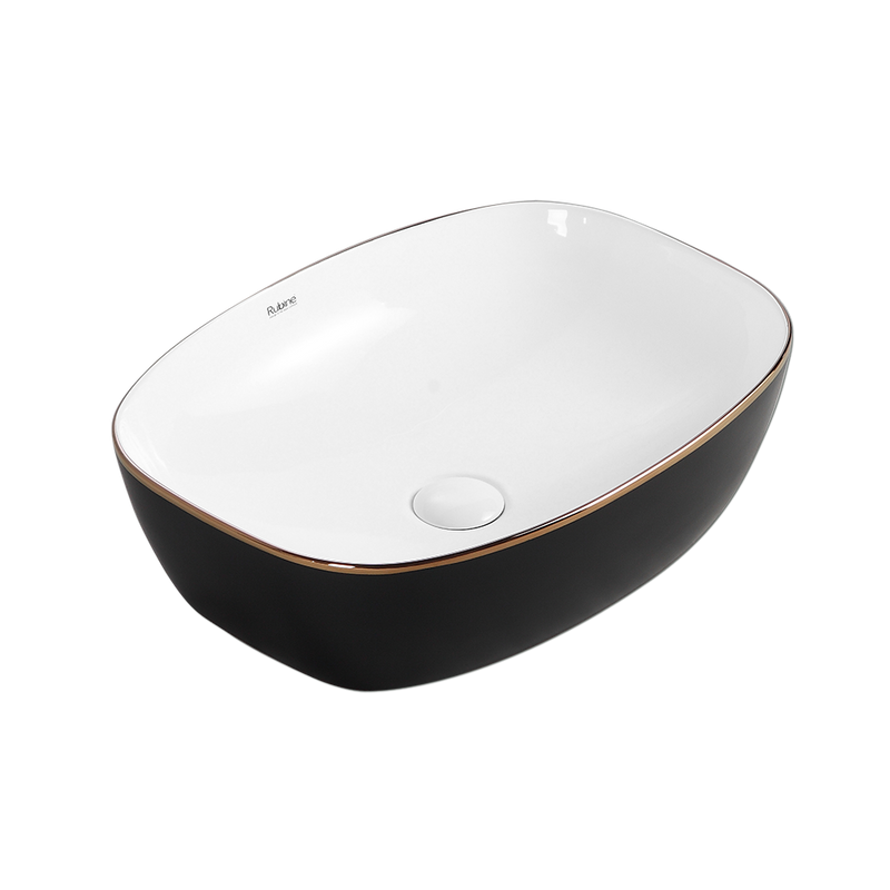 Rubine QTRO 50-BW Ceramic Basin Matte Black/White