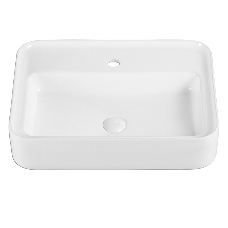 Rubine QTRO 60M 60cm Countertop Ceramic Basin Gloss White