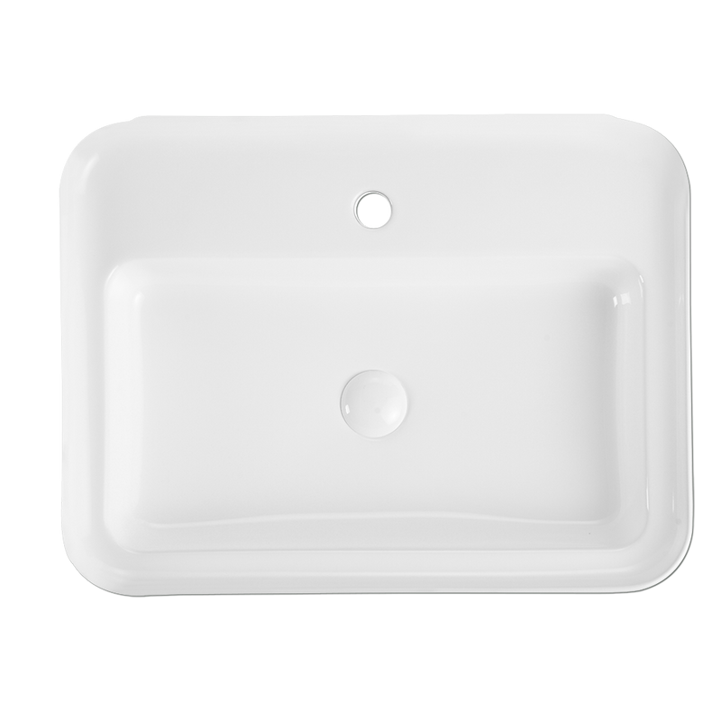 Rubine QTRO 60M 60cm Countertop Ceramic Basin Gloss White