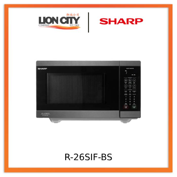 Sharp R-26SIF-BS 26L Solo Microwave Oven