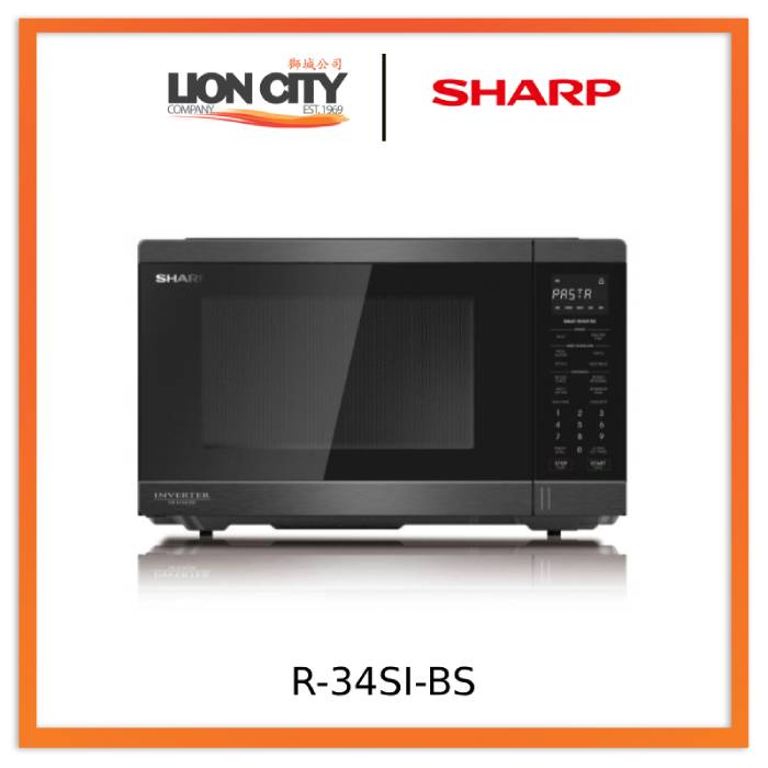 Sharp 34L R-34SI-BS Microwave Oven