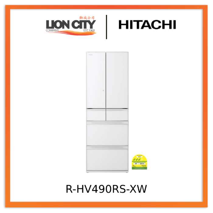 Hitachi R-HV490RS-XK/XW/X 379L Multi-Door Fridge