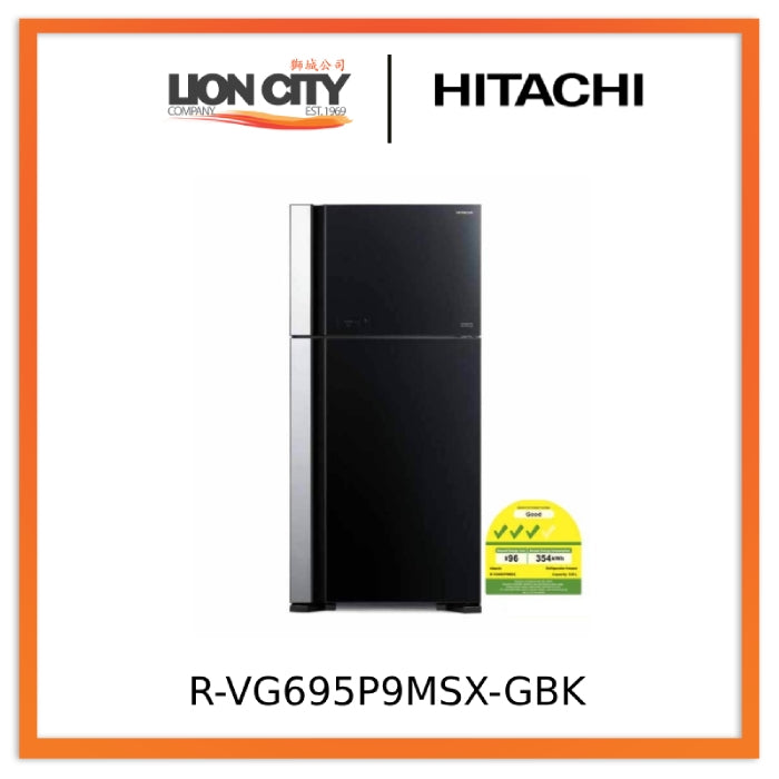Hitachi R-VG695P9MSX-GBK BIG-2 Glass Door Inverter Refrigerator