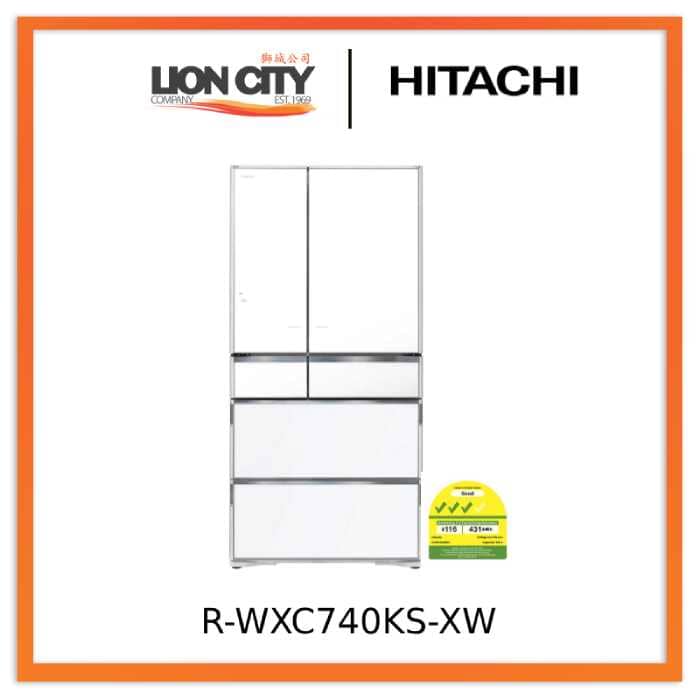 Hitachi R-WXC740KS-XK/XW 572L Smart Multi-door Fridge