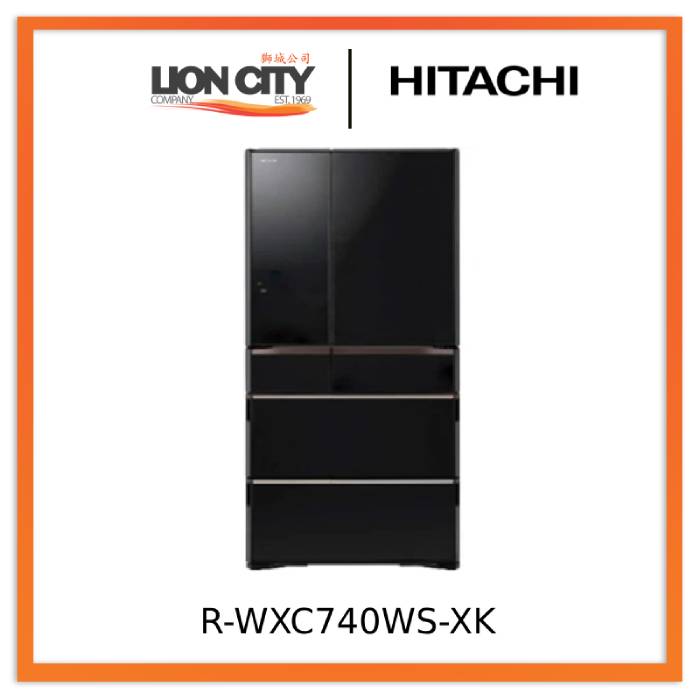 Hitachi R-WXC740WS-XK/XW 735L 6-Door Fridge