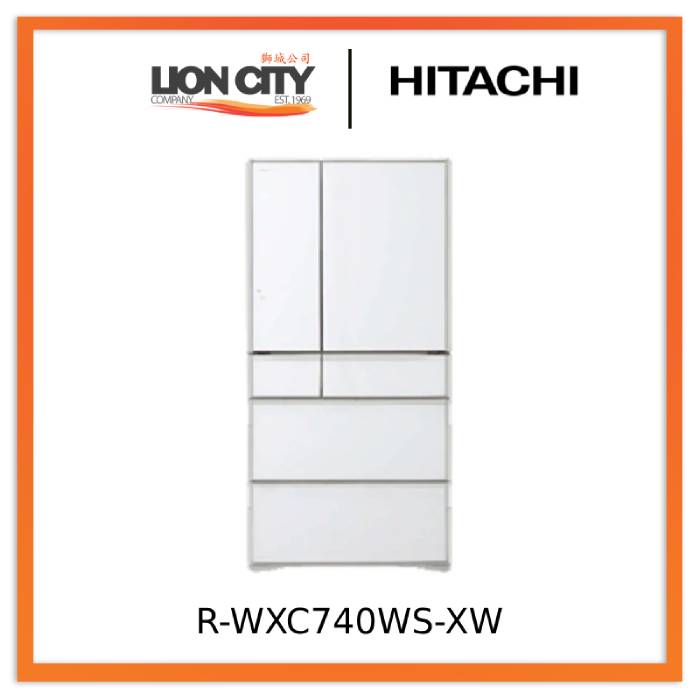 Hitachi R-WXC740WS-XK/XW 735L 6-Door Fridge